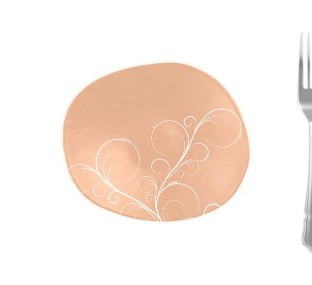 Rose Gold Bread Plate In Organic Form Designed by Anna Vasily. - measure view