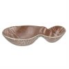 Organic Shaped Brown Chip And Dip Bowl Designed by Anna Vasily. - 3/4 view
