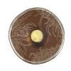 Handcrafted Doe Brown Sorbet Bowls with Floral Pattern by Anna Vasily. - top view
