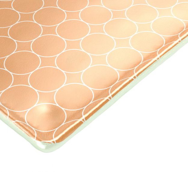 Rectangular Gold Glass Cheese Platter Designed by Anna Vasily. - detail view