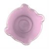 Soft Shell Pink Ice Cream Bowls Supported on a Spiral Metal Base. - top view