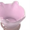 Soft Shell Pink Ice Cream Bowls Supported on a Spiral Metal Base. - detail view