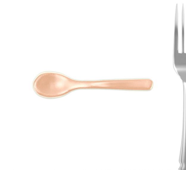 Cameo Rose Gold Spoons Set Designed by Anna Vasily. - measure view