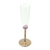 Gold Champagne Glasses With Bronze Stem Designed by Anna Vasily. - 3/4 view