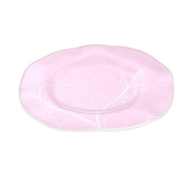 Organic Shaped Pink Charger Plates Designed by Anna Vasily. - 3/4 view