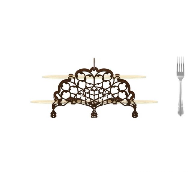 2 Tier Cake Stand With Delicate Metalwork Designed by Anna Vasily. - measure view