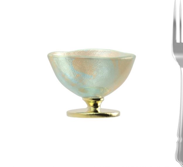 Pastel Blue Ice Cream Glass Cup Designed by Anna Vasily. - measure view