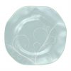 Light Blue Charger Plates with Floral Pattern Designed by Anna Vasily. - top view