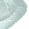 Light Blue Charger Plates with Floral Pattern Designed by Anna Vasily. - detail view