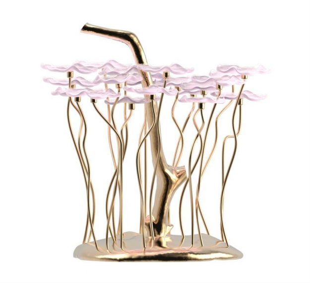 Pink High Tea Stand. An Evocation of Natural Flora  by AnnaVasily. - side view