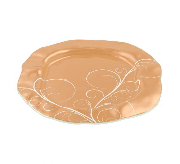 Matte Gold Serving Platter Designed by Anna Vasily. - 3/4 view