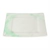 Square Charger Plates in White and Green Designed by Anna Vasily. - 3/4 view
