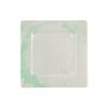 Square Charger Plates in White and Green Designed by Anna Vasily. - measure view