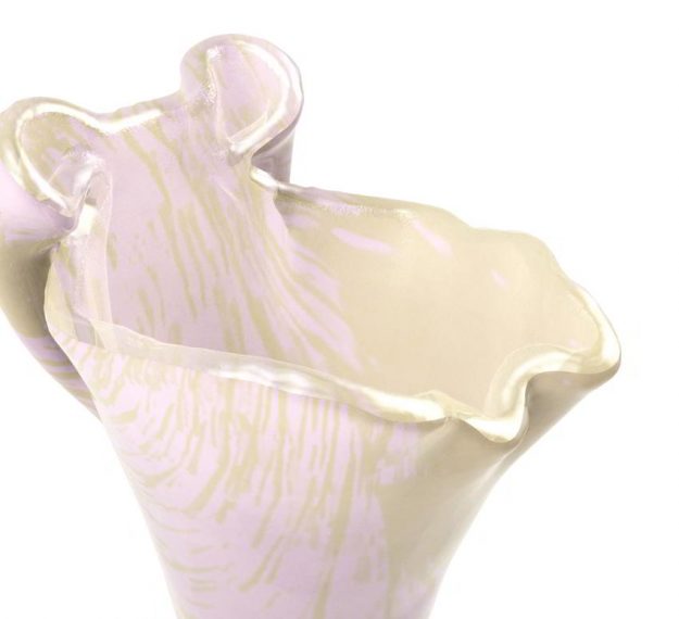 Pink Vase With Cream Highlights. Coloured Glass Vases by AnnaVasily. - detail view