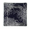 Navy Blue Square Side Plates, Floral Tones by Anna Vasily. - top view