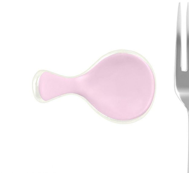 Small Pink Canape Spoon Set Designed by Anna Vasily. - measure view