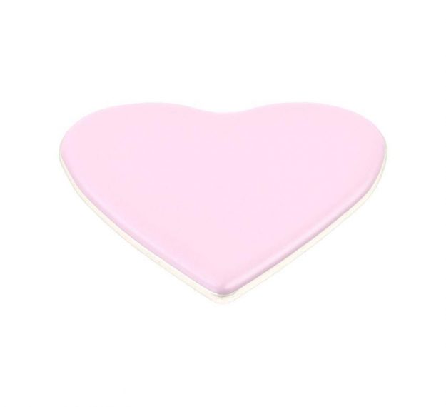 Pink Coasters with a Cute Heart Shape. Handmade by Anna Vasily. - 3/4 view