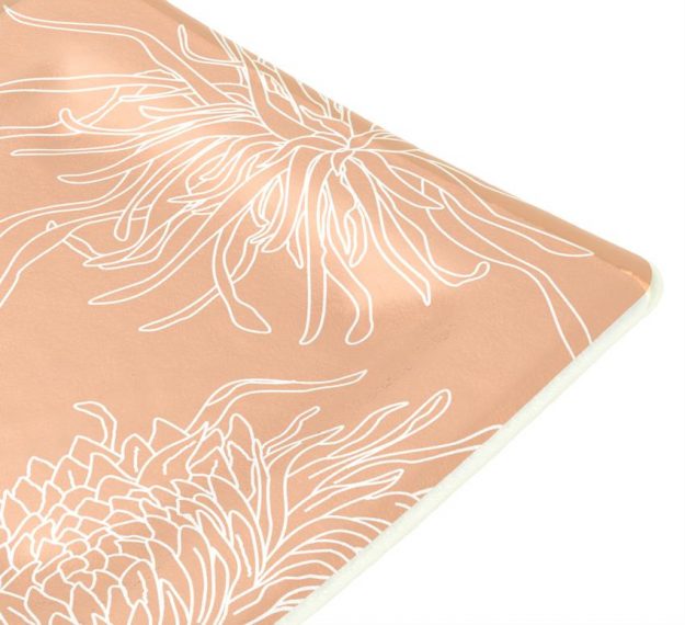 Rose Coloured Square Side Plates Designed with Style by Anna Vasily. - detail view