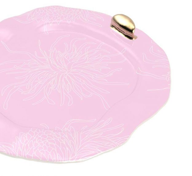 Pink Serving Tray - A Decorative Tray With Handles by AnnaVasily. - detail view