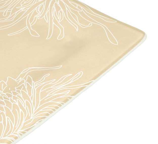 Floral Charger Plates in Cream-Beige Designed by Anna Vasily. - detail view