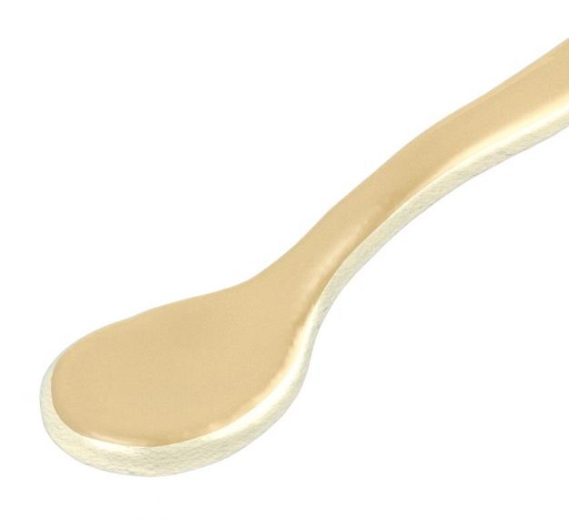 Cream-Coloured Small Glass Tea Spoon Designed by Anna Vasily. - detail view