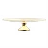 Small Gold Cake Stand with Brass Pedestal Designed by Anna Vasily. - side view