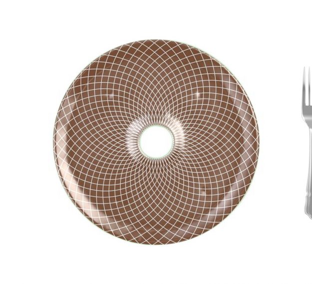 Doe Brown Plates Designed as Chip Dip Platter by Anna Vasily. - measure view