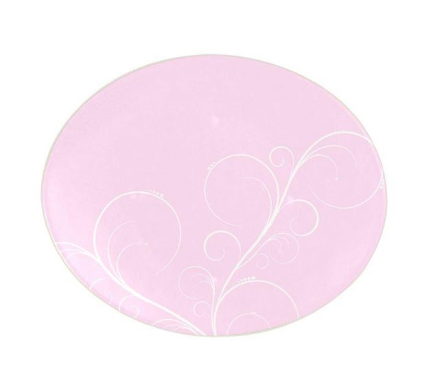 Floral Pink Dessert Plates With an Organic Wavy Form by Anna Vasily. - top view