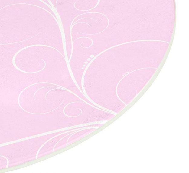 Floral Pink Dessert Plates With an Organic Wavy Form by Anna Vasily. - detail view