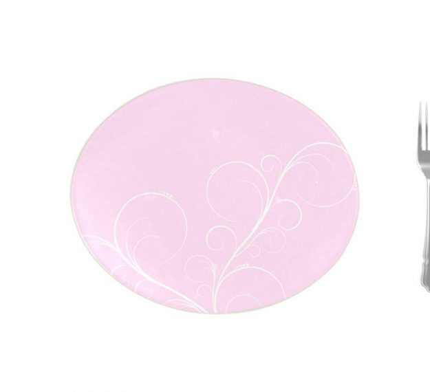 Floral Pink Dessert Plates With an Organic Wavy Form by Anna Vasily. - measure view
