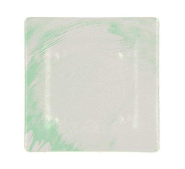 Square Side Plates in Mint Green Designed by Anna Vasily. - top view