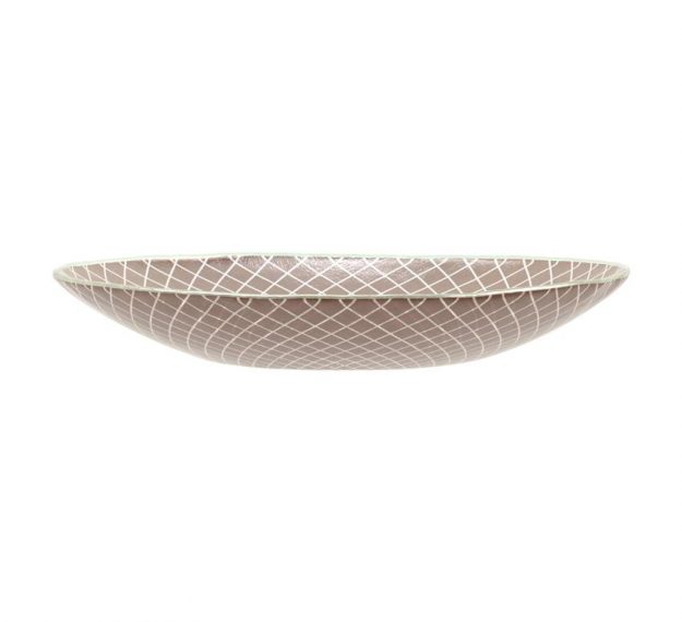 Brown Shallow Unique Salad Bowl with Pattern Designed by Anna Vasily. - side view