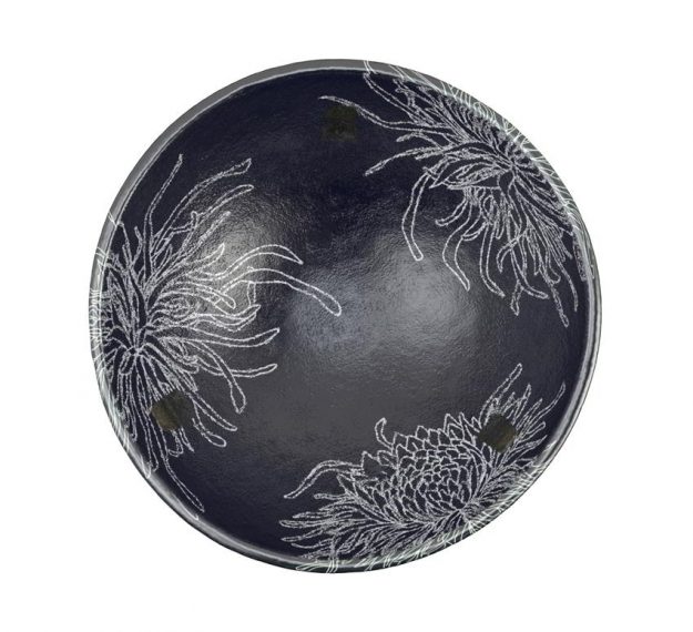 Blue Designer Fruit Bowl - A Modern Decorative Bowl by AnnaVasily. - top view