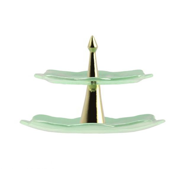 Mint Green High Tea Stand Designed by Anna Vasily. - side view