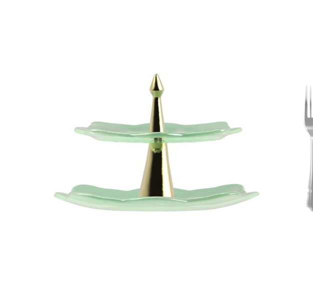 Mint Green High Tea Stand Designed by Anna Vasily. - measure view