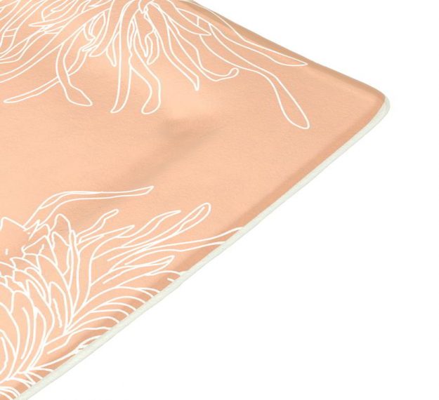Square Dinner Plates in Floral Rose Gold, Designed by Anna Vasily. - detail view