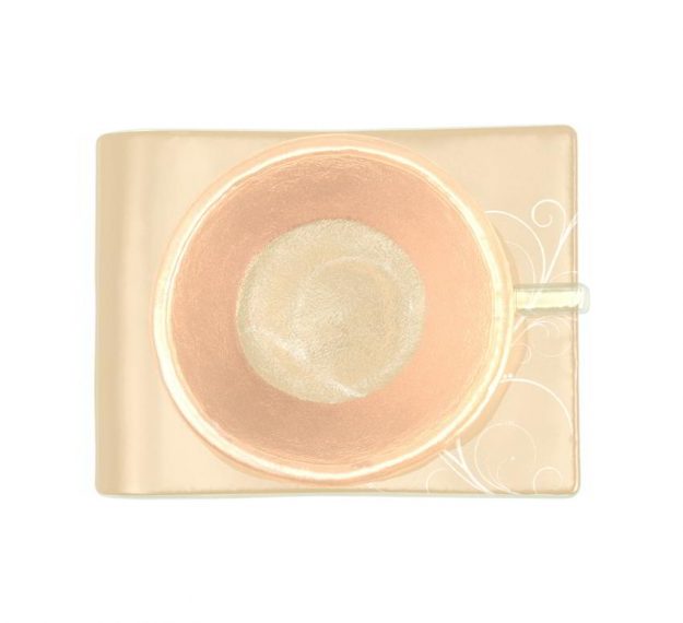 Unique Rose Gold Tea Cup And Saucer Designed by Anna Vasily. - top view
