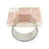 Matte Gold Square Napkin Ring Holder Designed by Anna Vasily. - 3/4 view