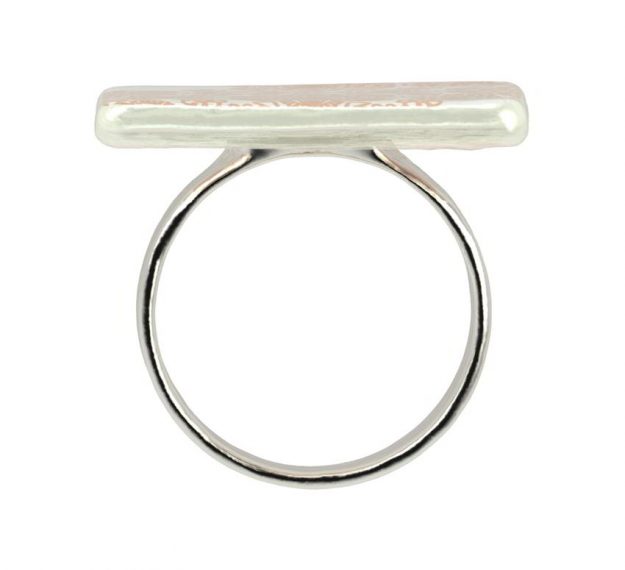 Matte Gold Square Napkin Ring Holder Designed by Anna Vasily. - side view