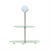 Classic 2-Tier Cake Stand. Pastel Blue High Tea Stand by Anna Vasily. - side view
