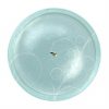 Light Blue Serving Platter with Lid in Glass Designed by Anna Vasily. - top view