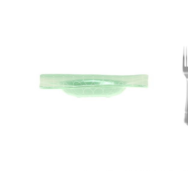 Square Green Salad Bowl Guaranteed to Stun, Designed by Anna Vasily. - measure view