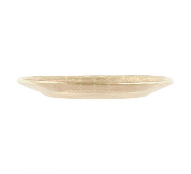 Handcrafted Pretty Side Plates in Beige Designed by Anna Vasily. - side view