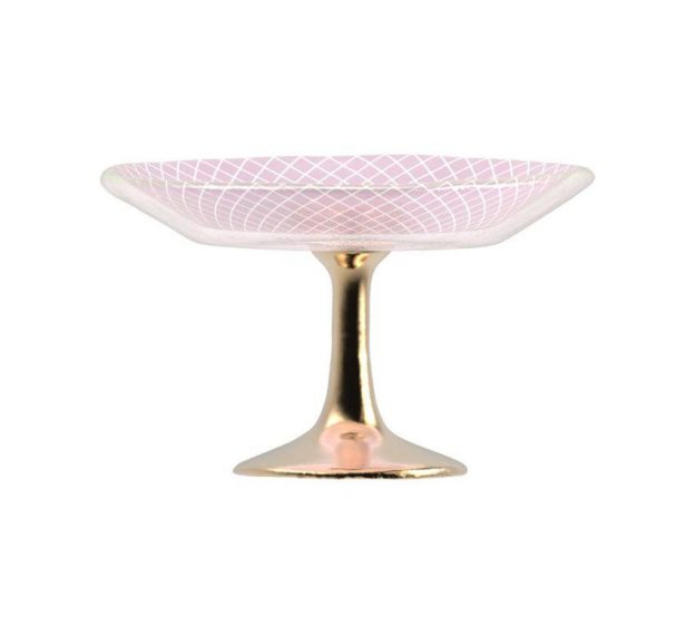 Pink Cupcake Stand on a Pedestal Designed by Anna Vasily. - side view