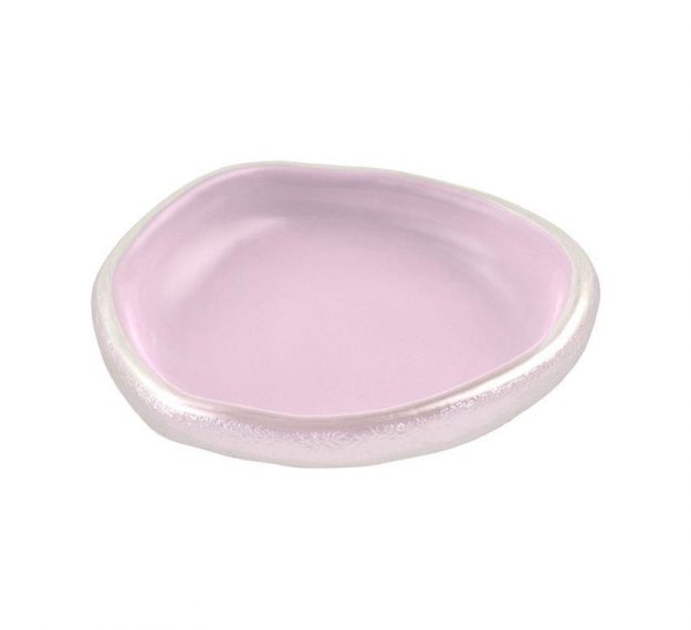 Freeform Canape Pink Dish Designed by Anna Vasily. - 3/4 view