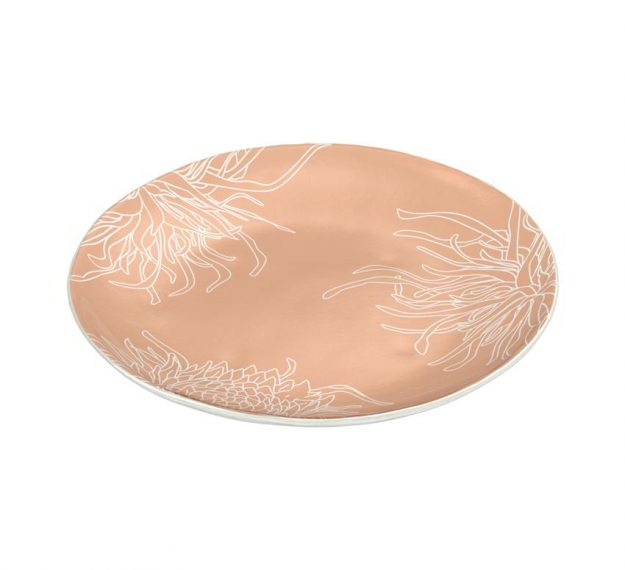 Romantic Floral Rose Gold Pasta Plates Designed by Anna Vasily. - 3/4 view