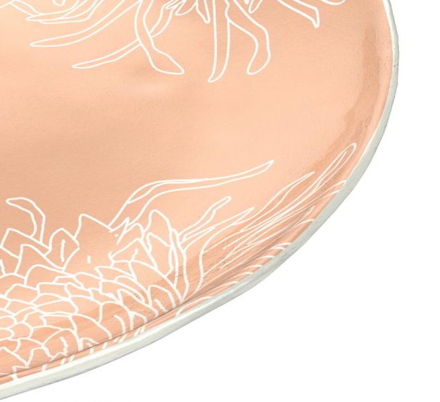 Romantic Floral Rose Gold Pasta Plates Designed by Anna Vasily. - detail view