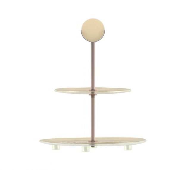 Two Tier Cake Stand. A Classic Design by Anna Vasily. - side view