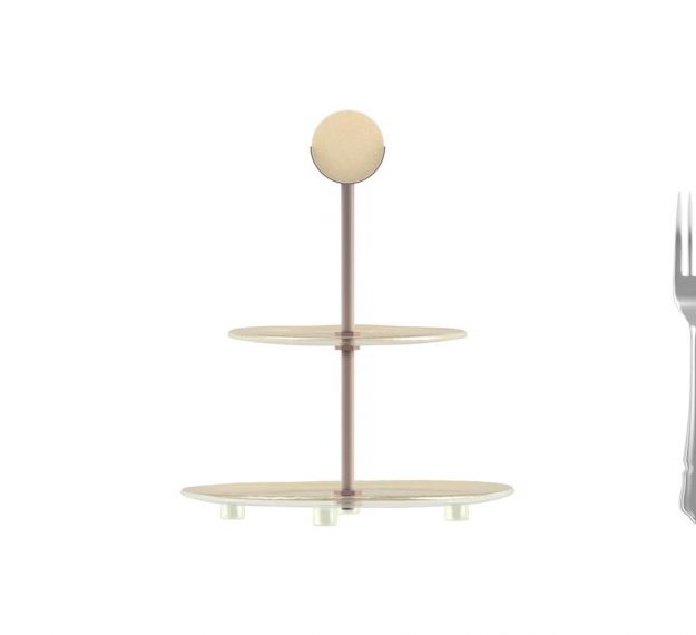 Two Tier Cake Stand. A Classic Design by Anna Vasily. - measure view