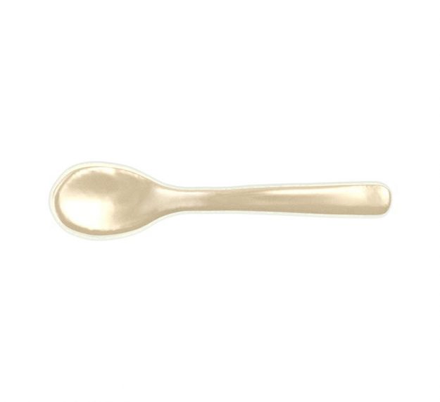 Cream-Beige Small Teaspoons Designed by Anna Vasily. - top view